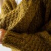 The hand knitted olive green cardigan - Size up to L - Image 6