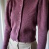The 100% wool frill knit cardigan in dark raspberry - Size up to S - Image 4