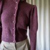 The 100% wool frill knit cardigan in dark raspberry - Size up to S - Image 5