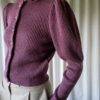 The 100% wool frill knit cardigan in dark raspberry - Size up to S - Image 6