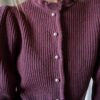 The 100% wool frill knit cardigan in dark raspberry - Size up to S - Image 2