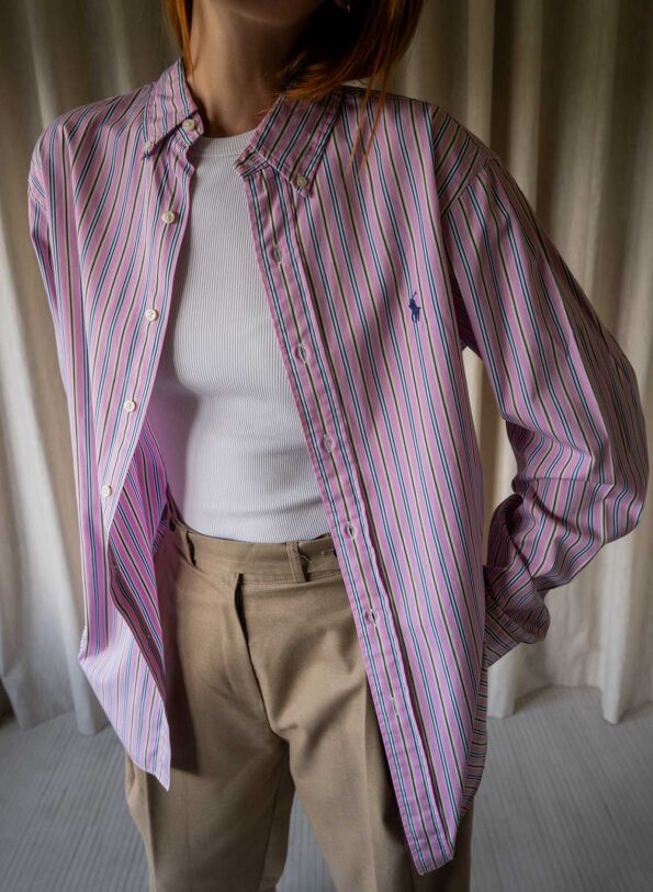 The RALPH LAUREN pink striped shirt - Size up to M - Image 6