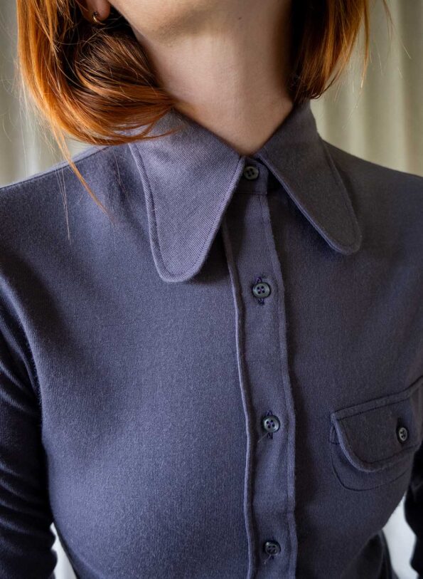 The original 70’s collar jersey blouse - Size up XXS - Image 2