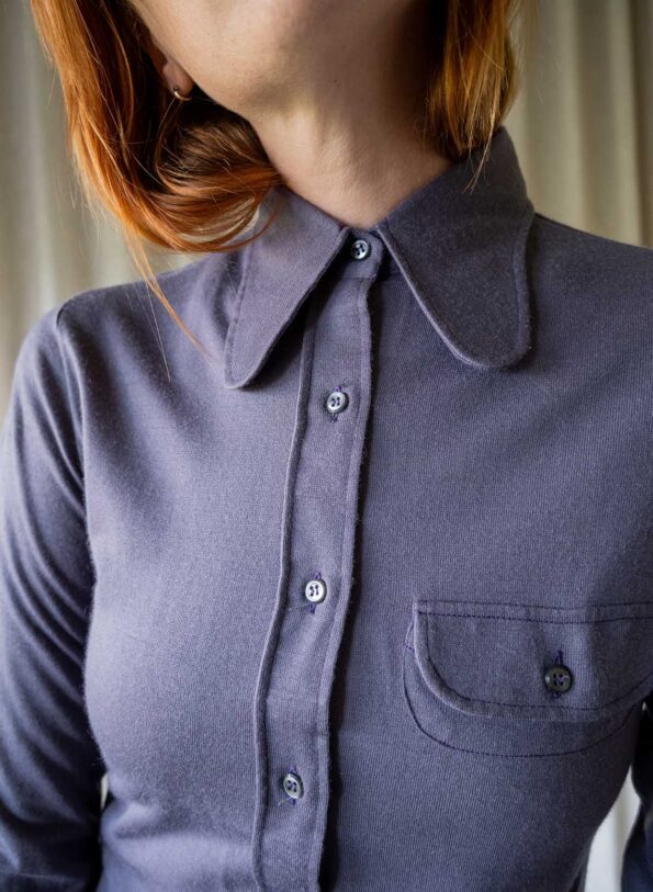 The original 70’s collar jersey blouse - Size up XXS - Image 3
