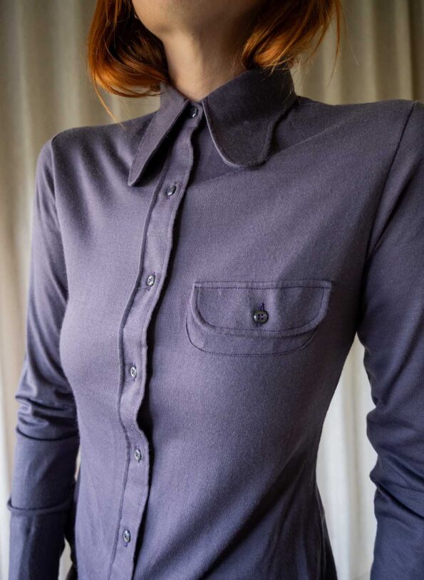 The original 70’s collar jersey blouse - Size up XXS - Image 4