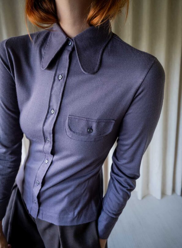 The original 70’s collar jersey blouse - Size up XXS - Image 6