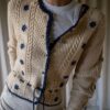 The 100% wool handmade knitted flower cardigan - Image 2