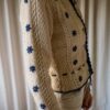 The 100% wool handmade knitted flower cardigan - Image 4