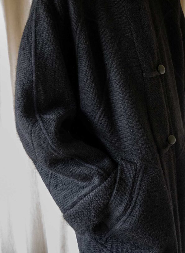 The black wool knitted coat - Size up to 40 - Image 8