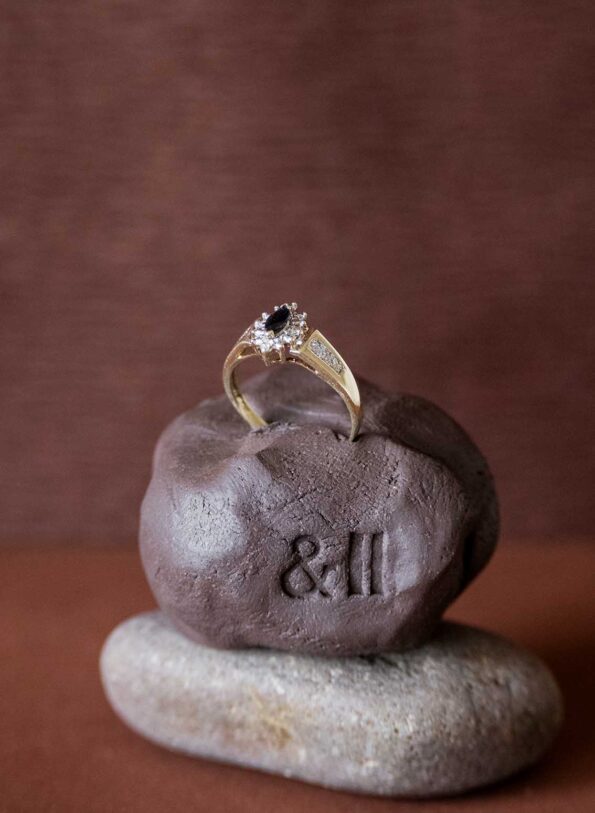The real diamond and sapphire 14k gold classic ring - Image 2