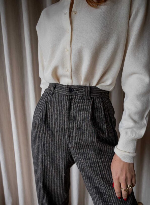 The pinstripe wool tailored balloon pant - Size XXS - Image 2