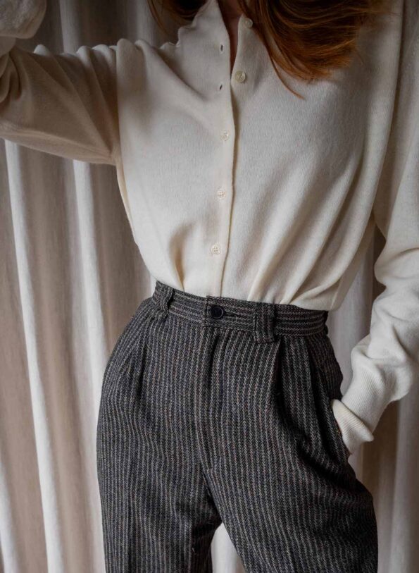 The pinstripe wool tailored balloon pant - Size XXS - Image 4
