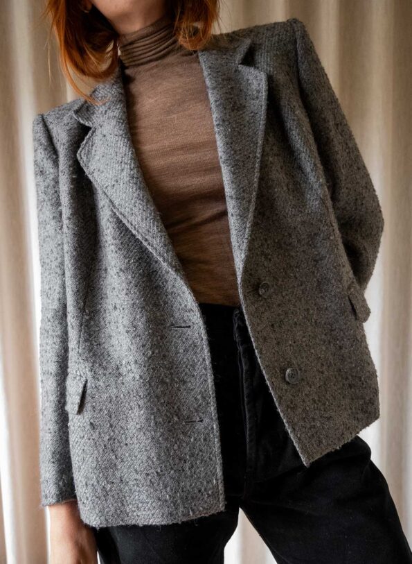 The grey boucle blazer - Size up to 38 - Image 2