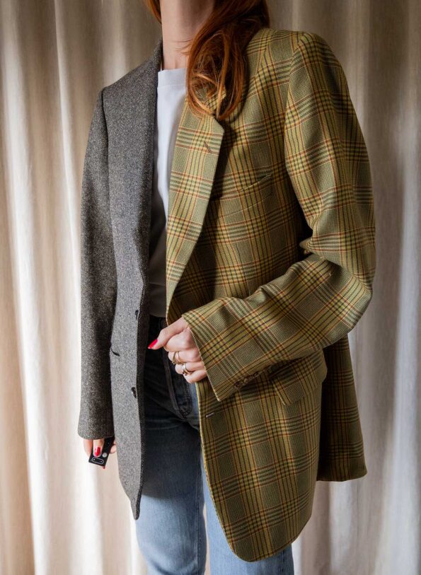 &II upcycled: the two tone check blazer in wool - Size up to 40 - Image 8
