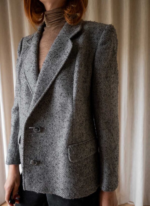The grey boucle blazer - Size up to 38 - Image 7
