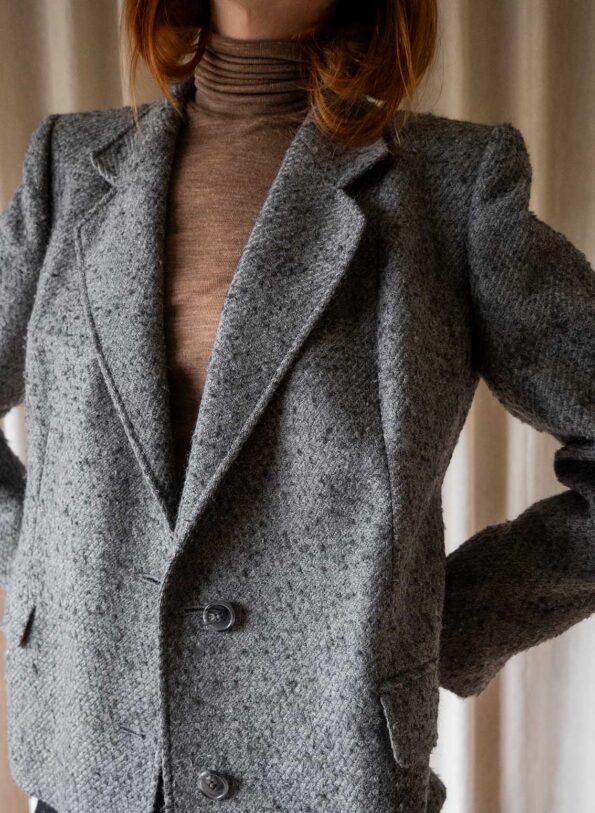 The grey boucle blazer - Size up to 38