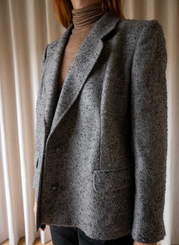 The grey boucle blazer - Size up to 38 - Image 6