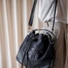 The blue leather bucket bag - Image 2