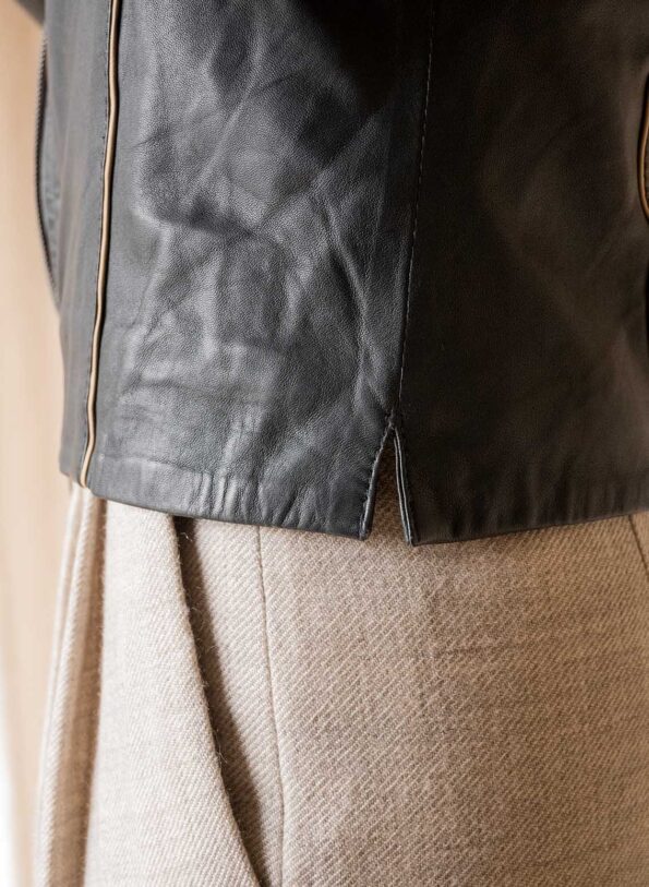The navy blue butter soft leather jacket - Size up to M - Image 5