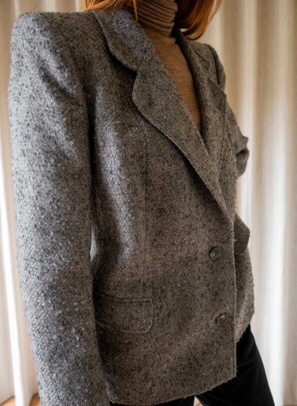 The grey boucle blazer - Size up to 38 - Image 4