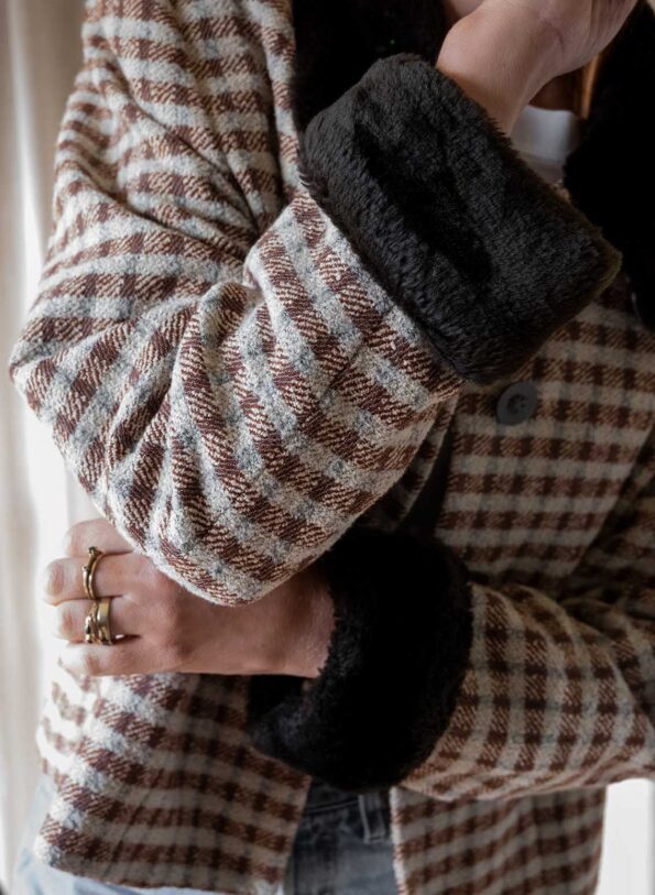 The checkered 60’s jacket in wool - Size up to M - Image 6