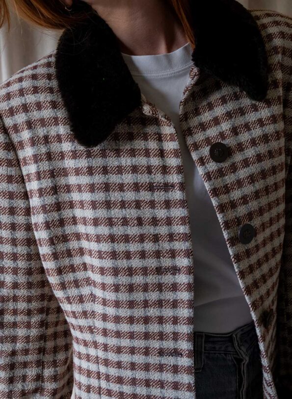 The checkered 60’s jacket in wool - Size up to M - Image 7