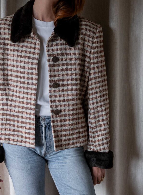 The checkered 60’s jacket in wool - Size up to M