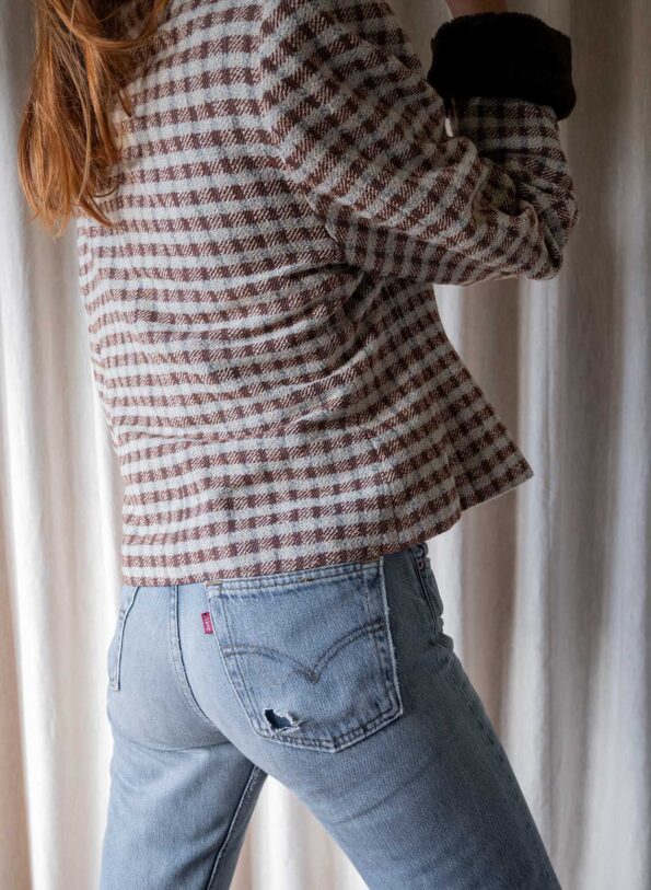 The checkered 60’s jacket in wool - Size up to M - Image 4