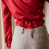 The GIANFRANCO FERRE red wrap blouse - Size up to S - Image 2