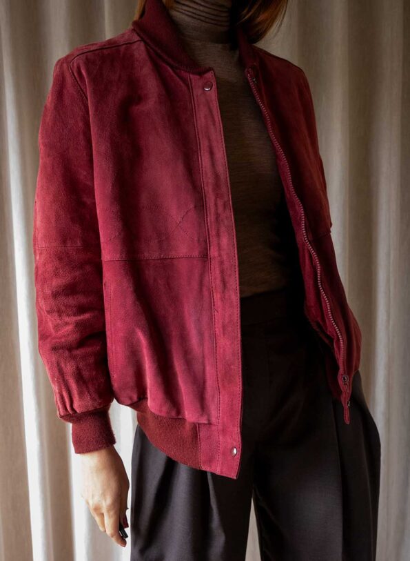 The teddy lined suede bomber jacket - Size up to 38