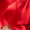The 100% silk detailed red blouse - Size up to M - Image 6