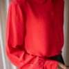 The 100% silk detailed red blouse - Size up to M - Image 2