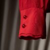 The 100% silk detailed red blouse - Size up to M - Image 3