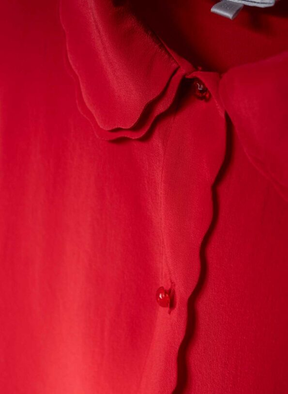 The 100% silk detailed red blouse - Size up to M - Image 10