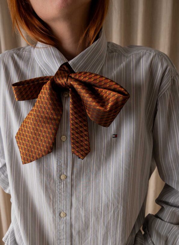 The warm orange silk tie - Image 5