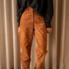The 100% suede cognac tapered pant - Size up to XS - Image 4