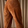 The 100% suede cognac tapered pant - Size up to XS - Image 3
