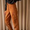 The 100% suede cognac tapered pant - Size up to XS - Image 6