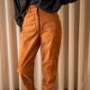 The 100% suede cognac tapered pant - Size up to XS