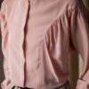 The 100% silk detailed soft pink blouse - Size up to S - Image 4