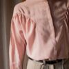 The 100% silk detailed soft pink blouse - Size up to S
