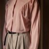 The 100% silk detailed soft pink blouse - Size up to S - Image 5