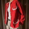 The 100% wool striped red cardigan - Size up to M - Image 2
