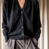 The black basic cardigan in 100% wool - Size up to M - Image 2