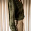 The dark green 100% wool cable cardigan - Image 3