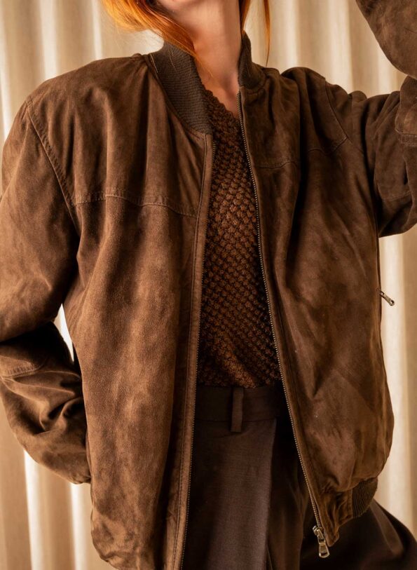 The suede dark brown bomber jacket - size up to 40 - Image 2
