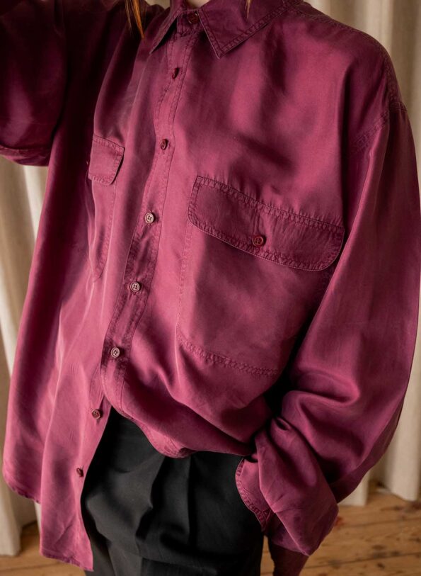 The 100% silk raspberry shirt - Size up to 42