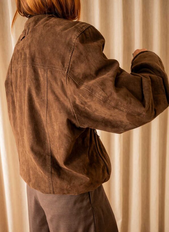 The suede dark brown bomber jacket - size up to 40 - Image 4
