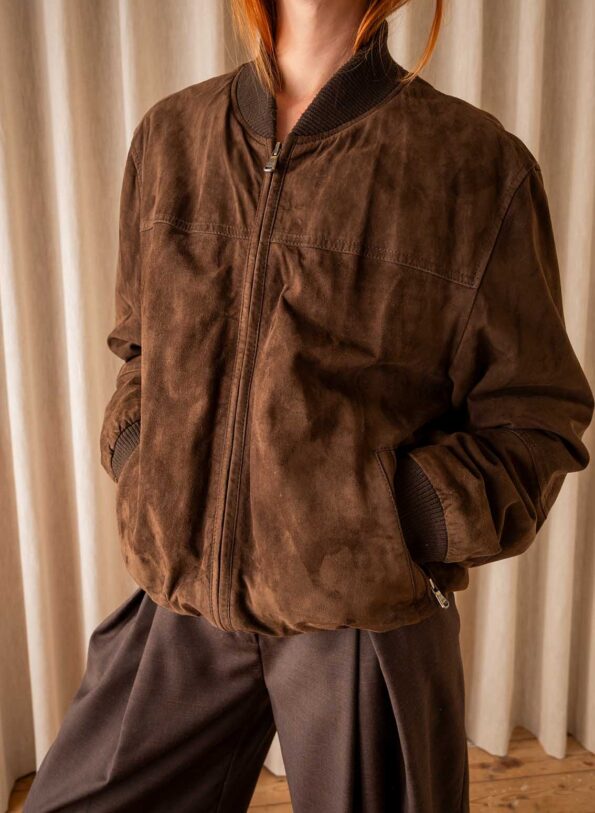 The suede dark brown bomber jacket - size up to 40 - Image 8