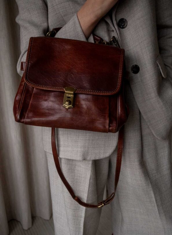 The cognac briefcase in 100% leather - Image 4